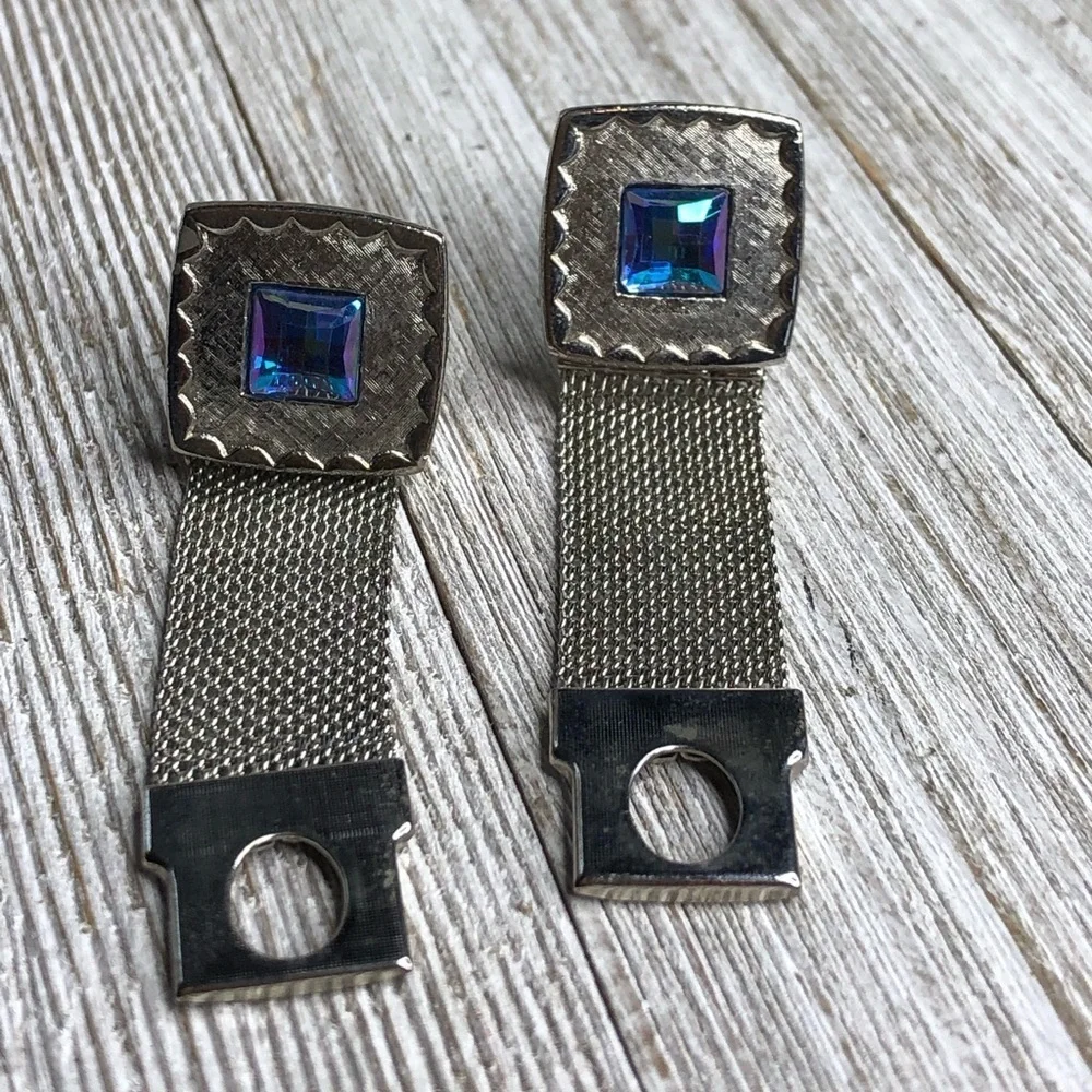 Vintage Wrap Around Faceted Cabochon Cuff Links